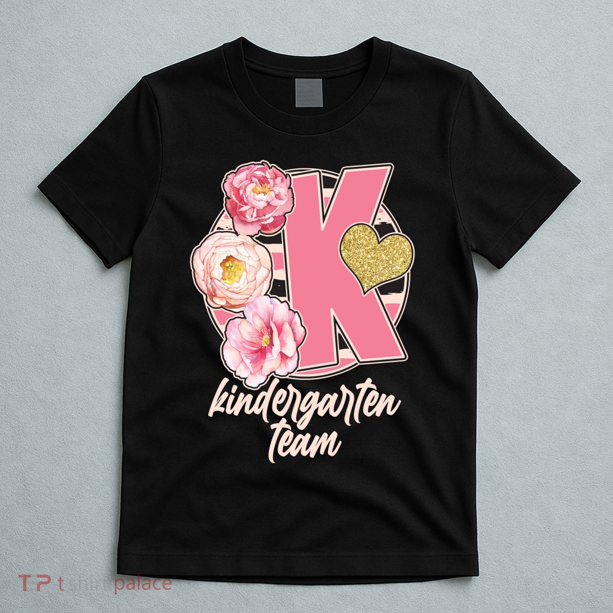 Cute Floral Glam Kindergarten Team T-Shirt