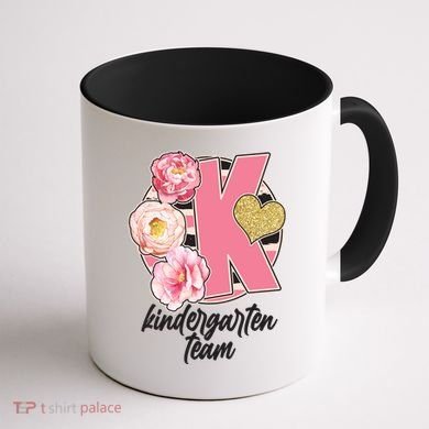 Cute Floral Glam Kindergarten Team Coffee Mug back