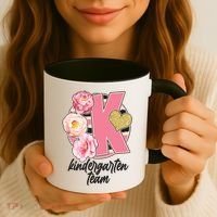 Cute Floral Glam Kindergarten Team Coffee Mug thumb 3