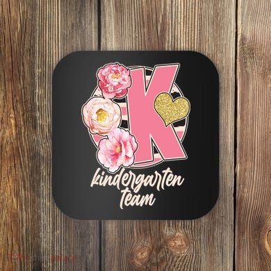 Cute Floral Glam Kindergarten Team Coaster