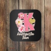 Cute Floral Glam Kindergarten Team Coaster thumb 0