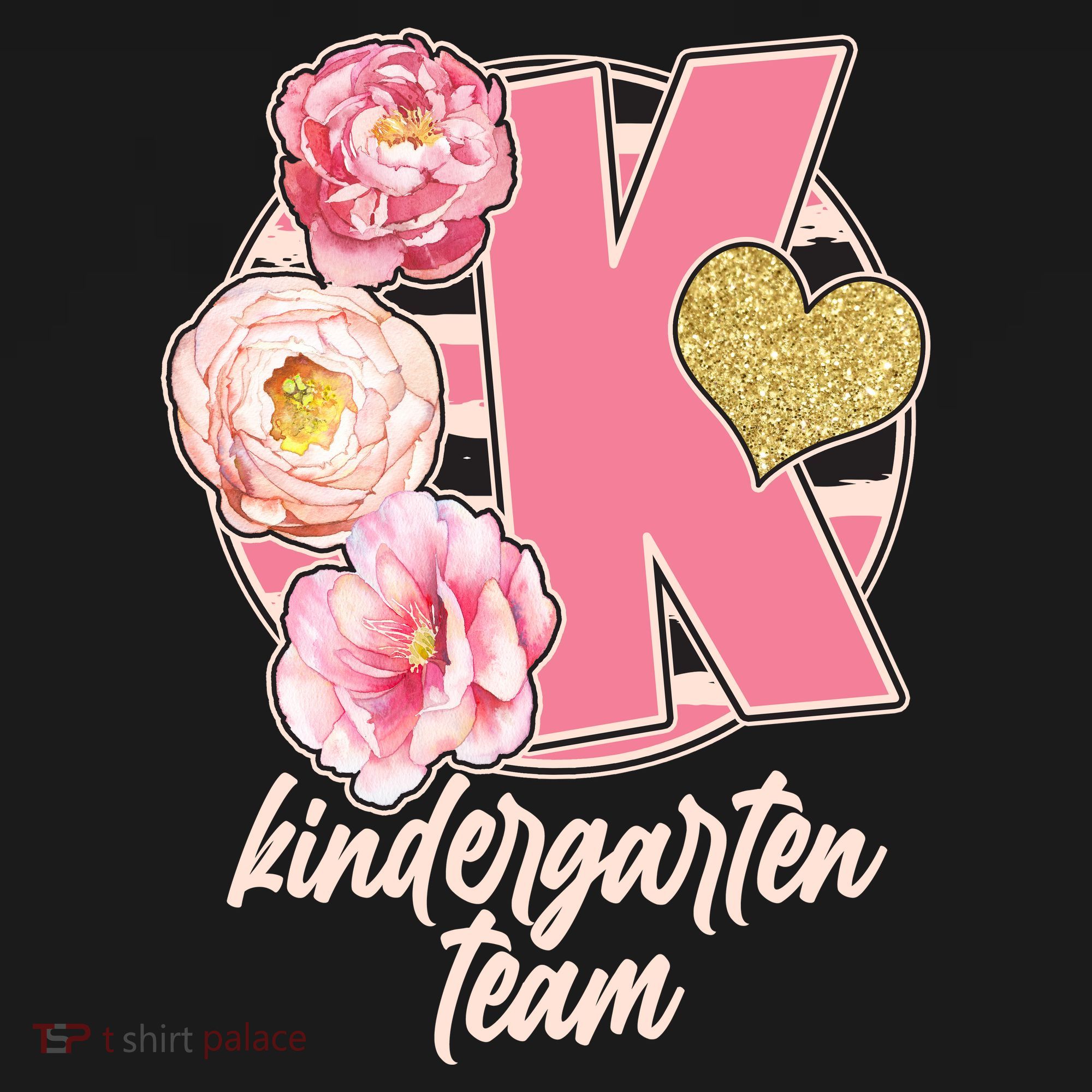 Cute Floral Glam Kindergarten Team Coaster