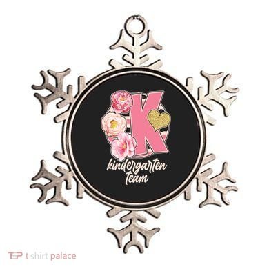 Cute Floral Glam Kindergarten Team Ornament