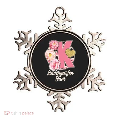 Cute Floral Glam Kindergarten Team Ornament