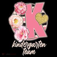 Cute Floral Glam Kindergarten Team Ornament thumb 1