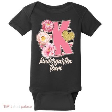 Cute Floral Glam Kindergarten Team Baby Bodysuit