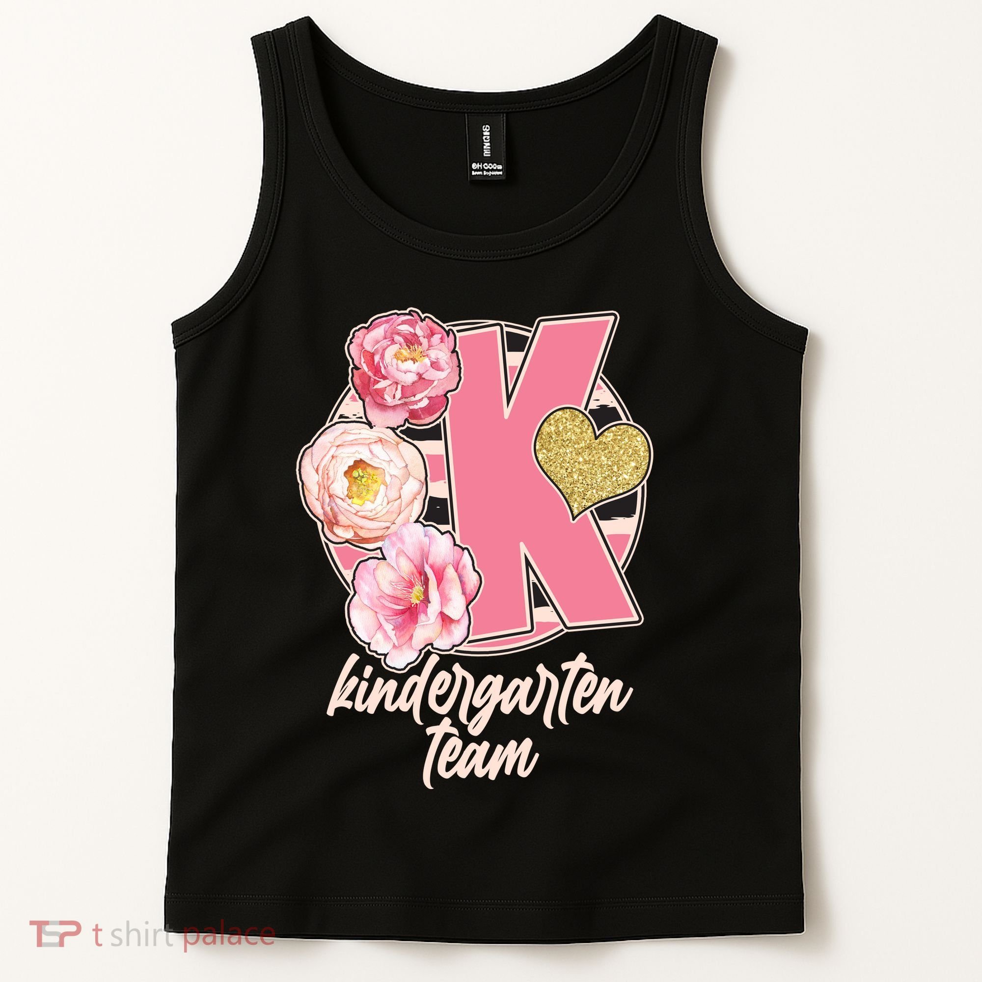 Cute Floral Glam Kindergarten Team Tank Top