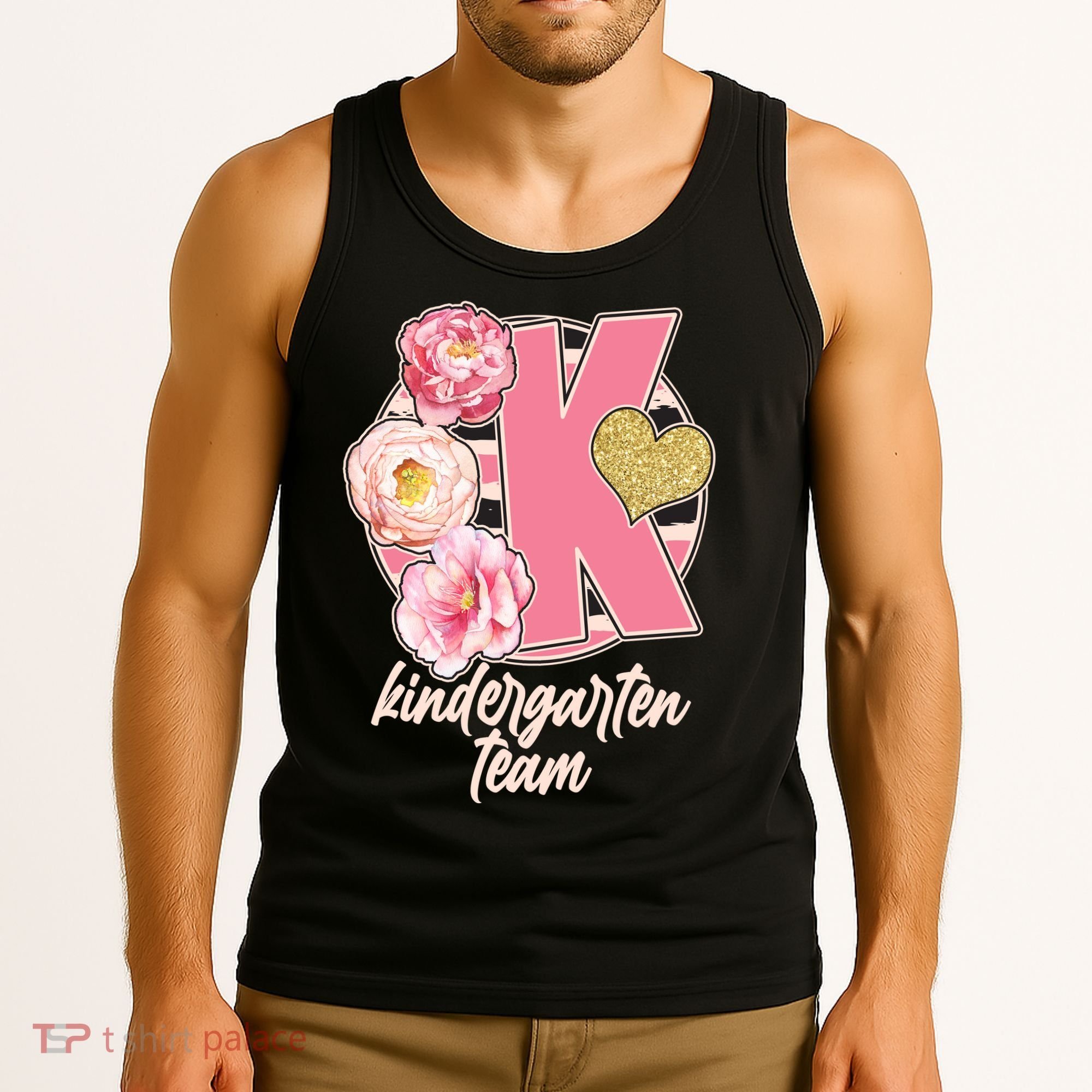 Cute Floral Glam Kindergarten Team Tank Top