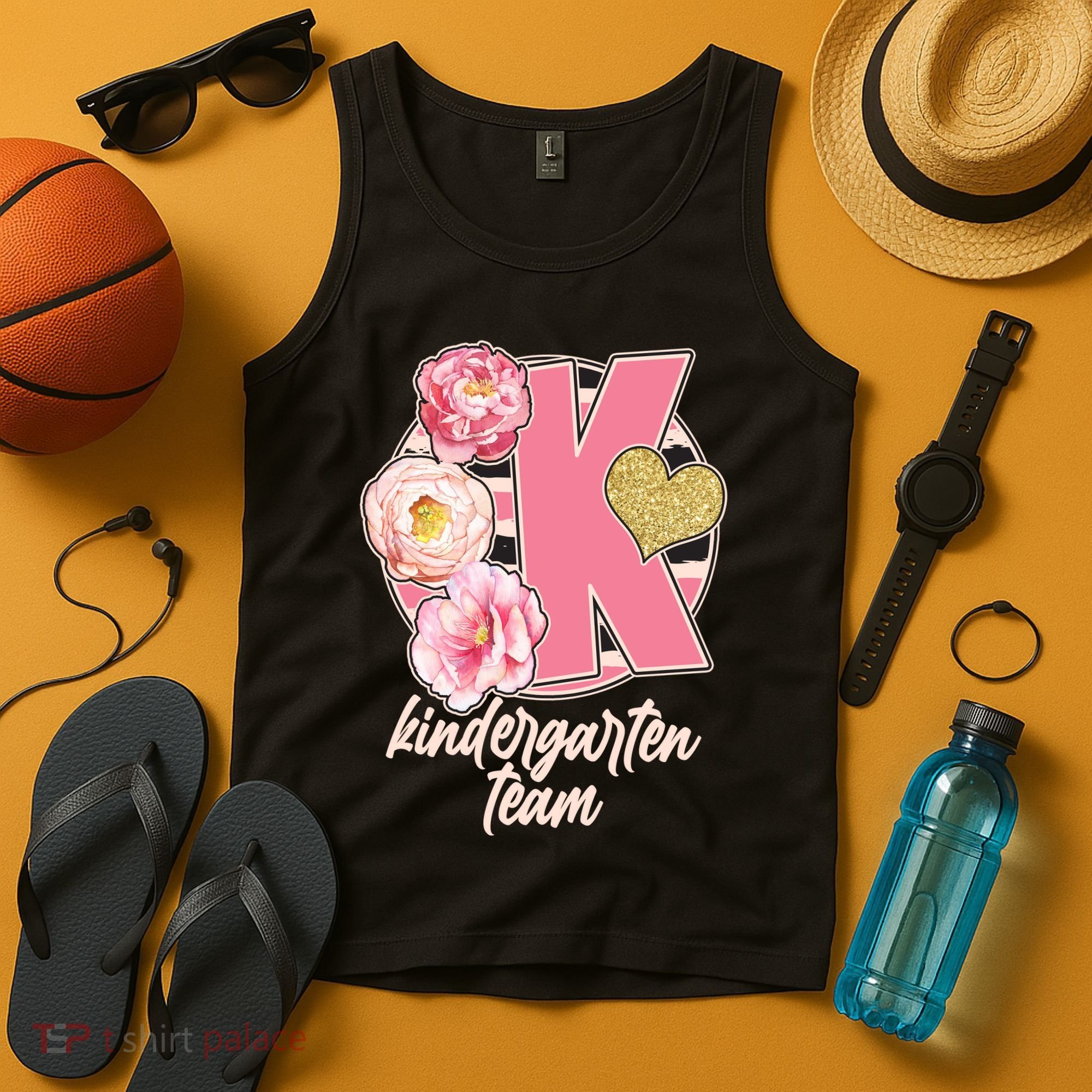 Cute Floral Glam Kindergarten Team Tank Top