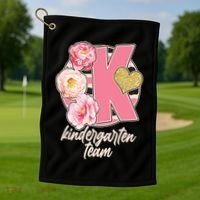 Cute Floral Glam Kindergarten Team Golf Towel thumb 1