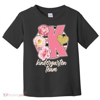 Cute Floral Glam Kindergarten Team Toddler T-Shirt