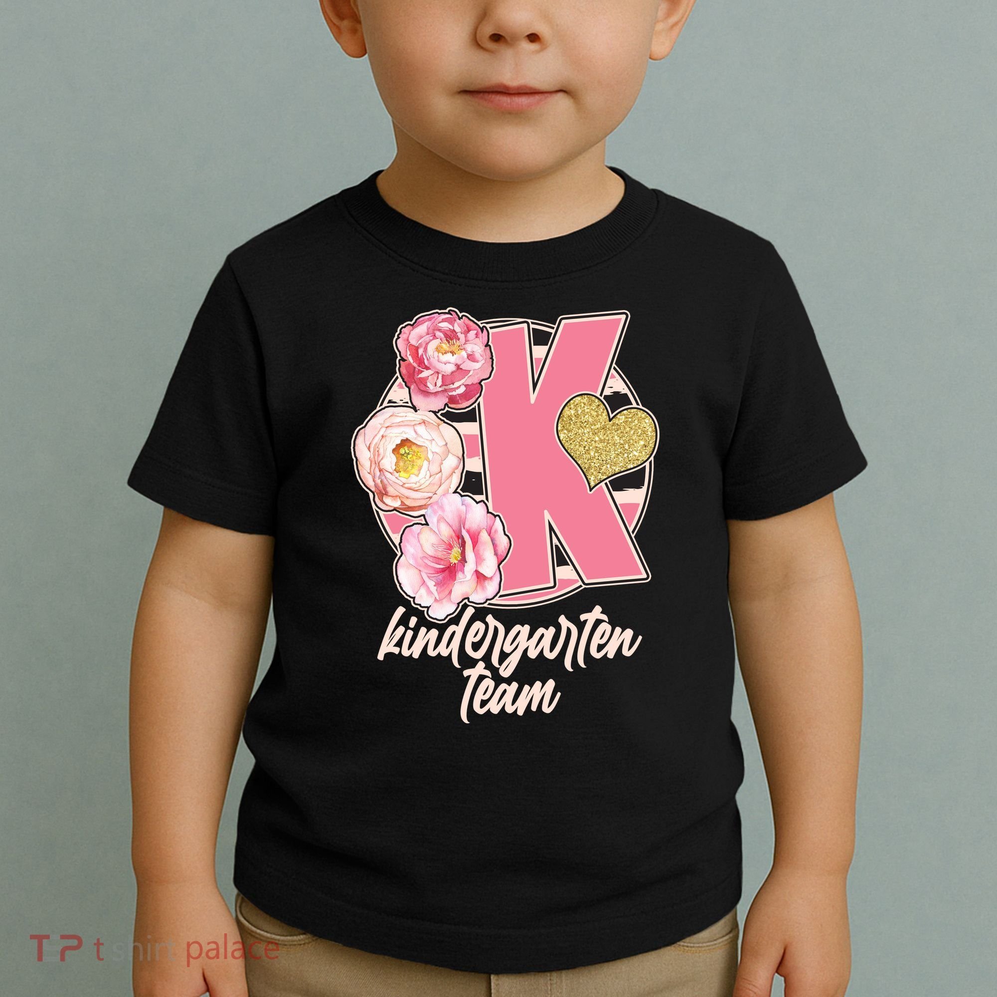 Cute Floral Glam Kindergarten Team Toddler T-Shirt