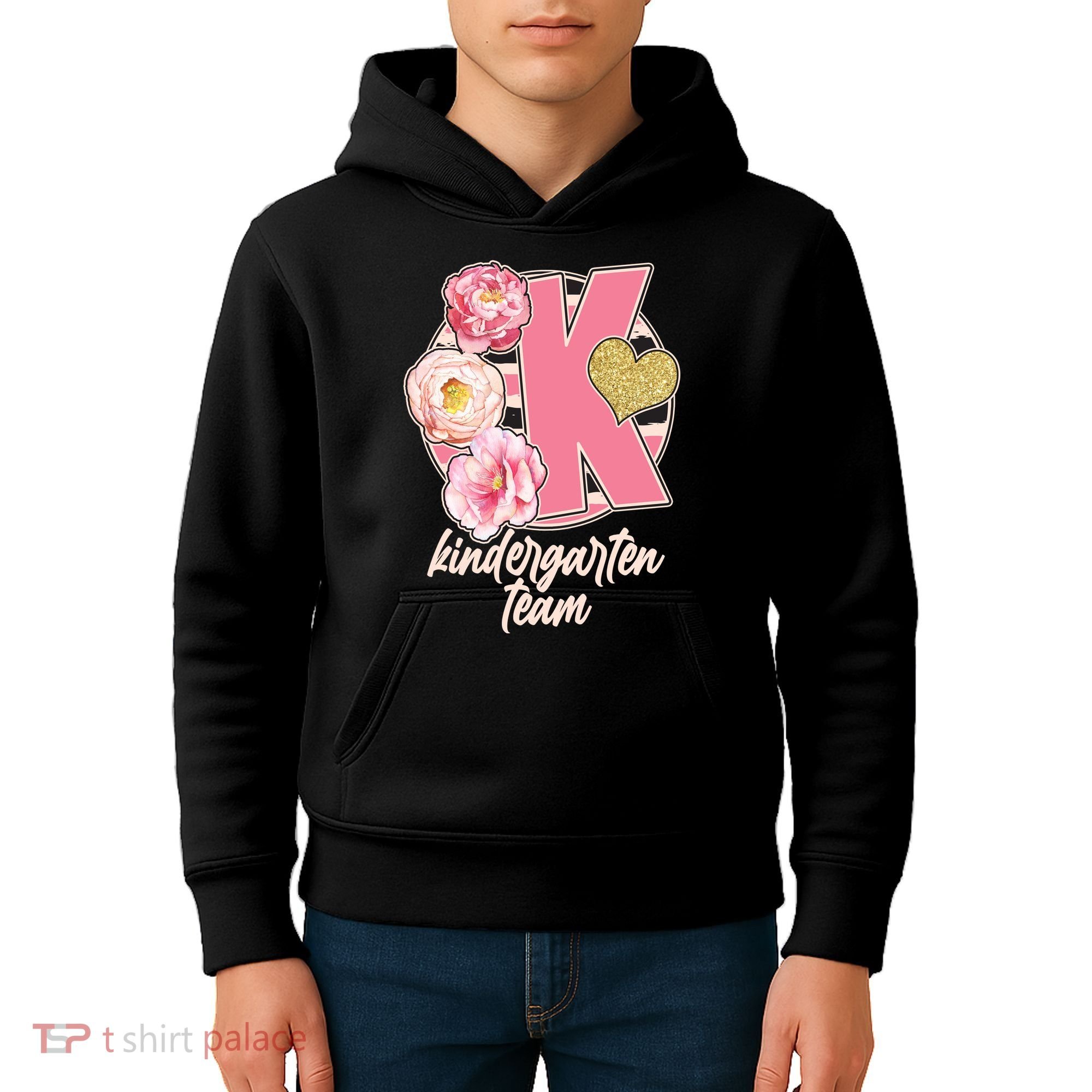 Cute Floral Glam Kindergarten Team Kids Hoodie