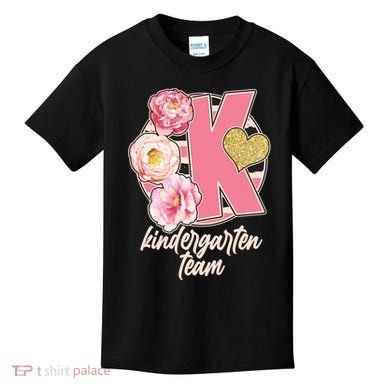 Cute Floral Glam Kindergarten Team Kids T-Shirt