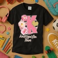 Cute Floral Glam Kindergarten Team Kids T-Shirt thumb 3