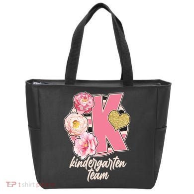 Cute Floral Glam Kindergarten Team Tote Bag