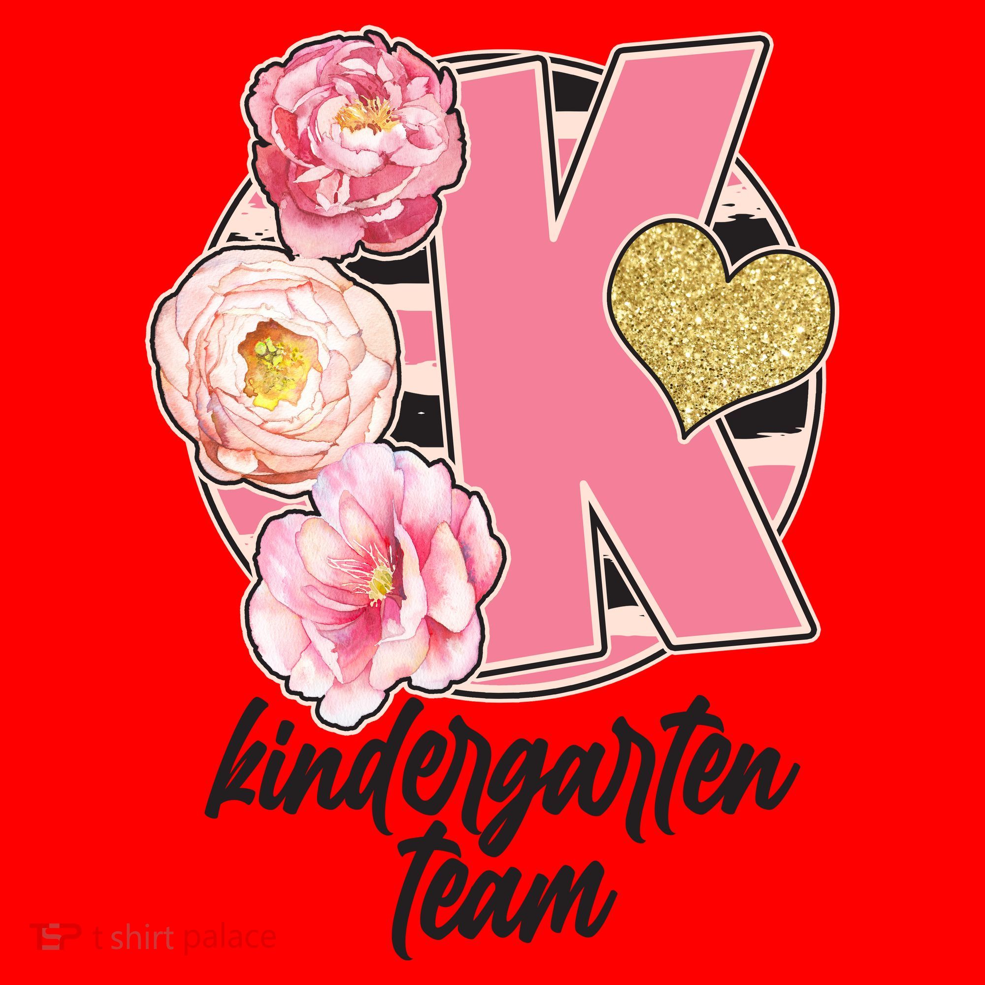 Cute Floral Glam Kindergarten Team Santa Hat