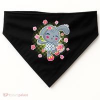 Cute Flower Easter Bunny USA-Made Doggie Bandana thumb 0