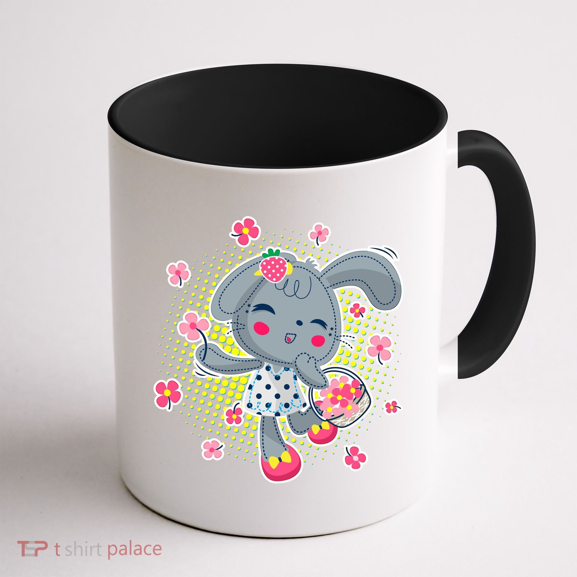 Cute Flower Easter Bunny Coffee Mug