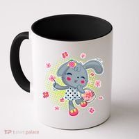 Cute Flower Easter Bunny Coffee Mug thumb 0