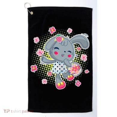 Cute Flower Easter Bunny Golf Towel