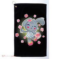 Cute Flower Easter Bunny Golf Towel thumb 0