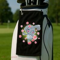 Cute Flower Easter Bunny Golf Towel thumb 2
