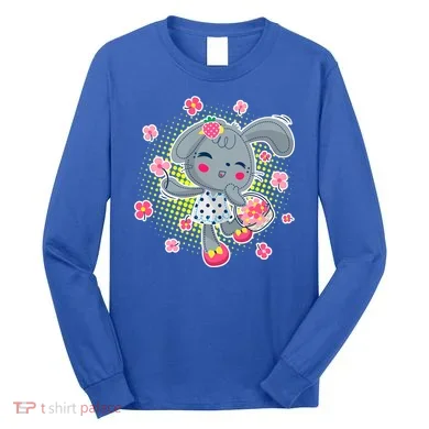 Cute Flower Easter Bunny Long Sleeve Shirt