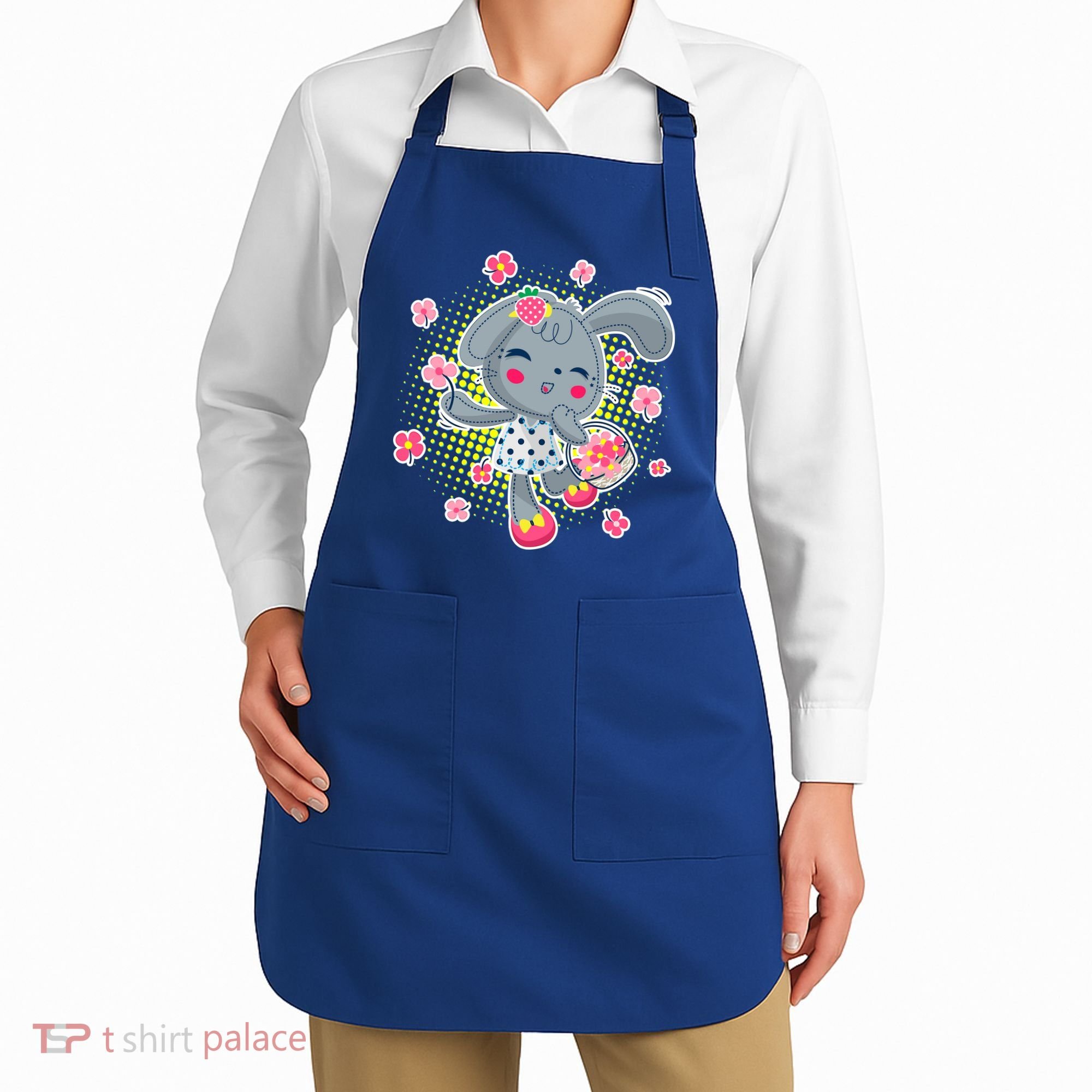 Cute Flower Easter Bunny Apron