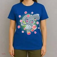 Cute Flower Easter Bunny T-Shirt thumb 4
