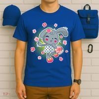 Cute Flower Easter Bunny T-Shirt thumb 6