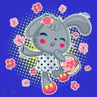 Cute Flower Easter Bunny T-Shirt thumb 7