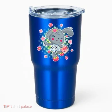 Cute Flower Easter Bunny Tumbler