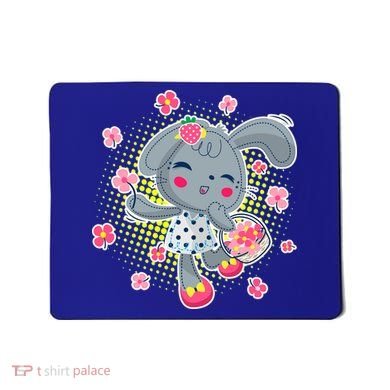 Cute Flower Easter Bunny Mousepad