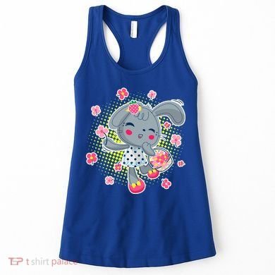 Cute Flower Easter Bunny Women's Tank Top