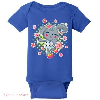 Cute Flower Easter Bunny Baby Bodysuit