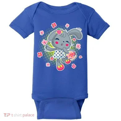 Cute Flower Easter Bunny Baby Bodysuit