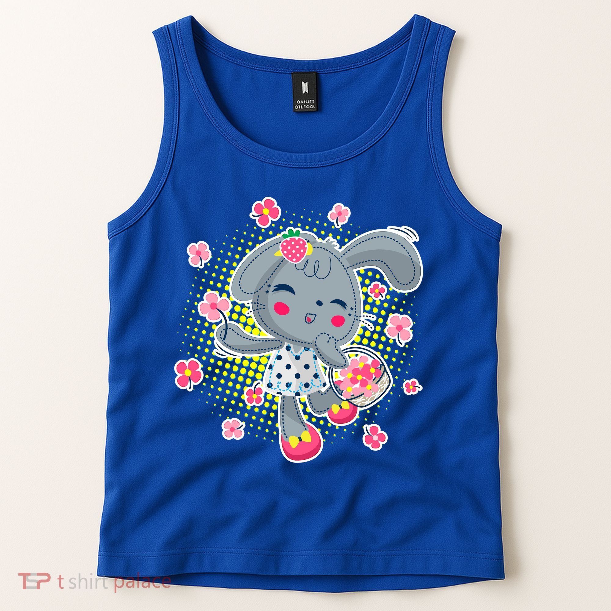 Cute Flower Easter Bunny Tank Top