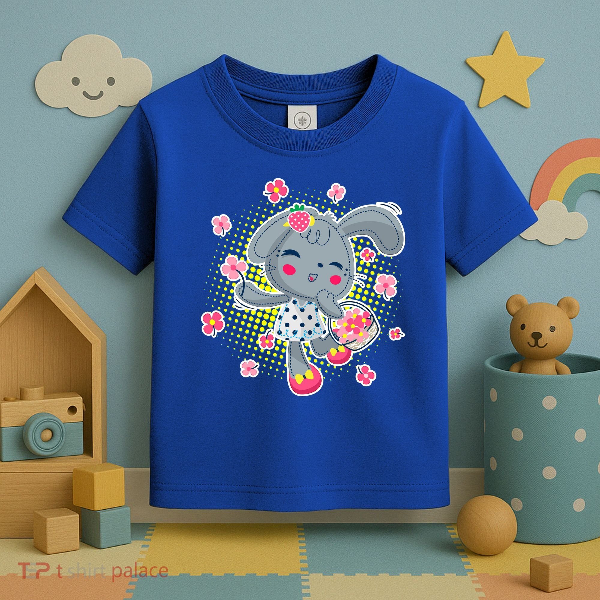 Cute Flower Easter Bunny Toddler T-Shirt