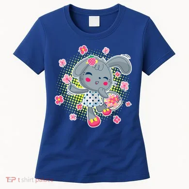 Cute Flower Easter Bunny Women's T-Shirt