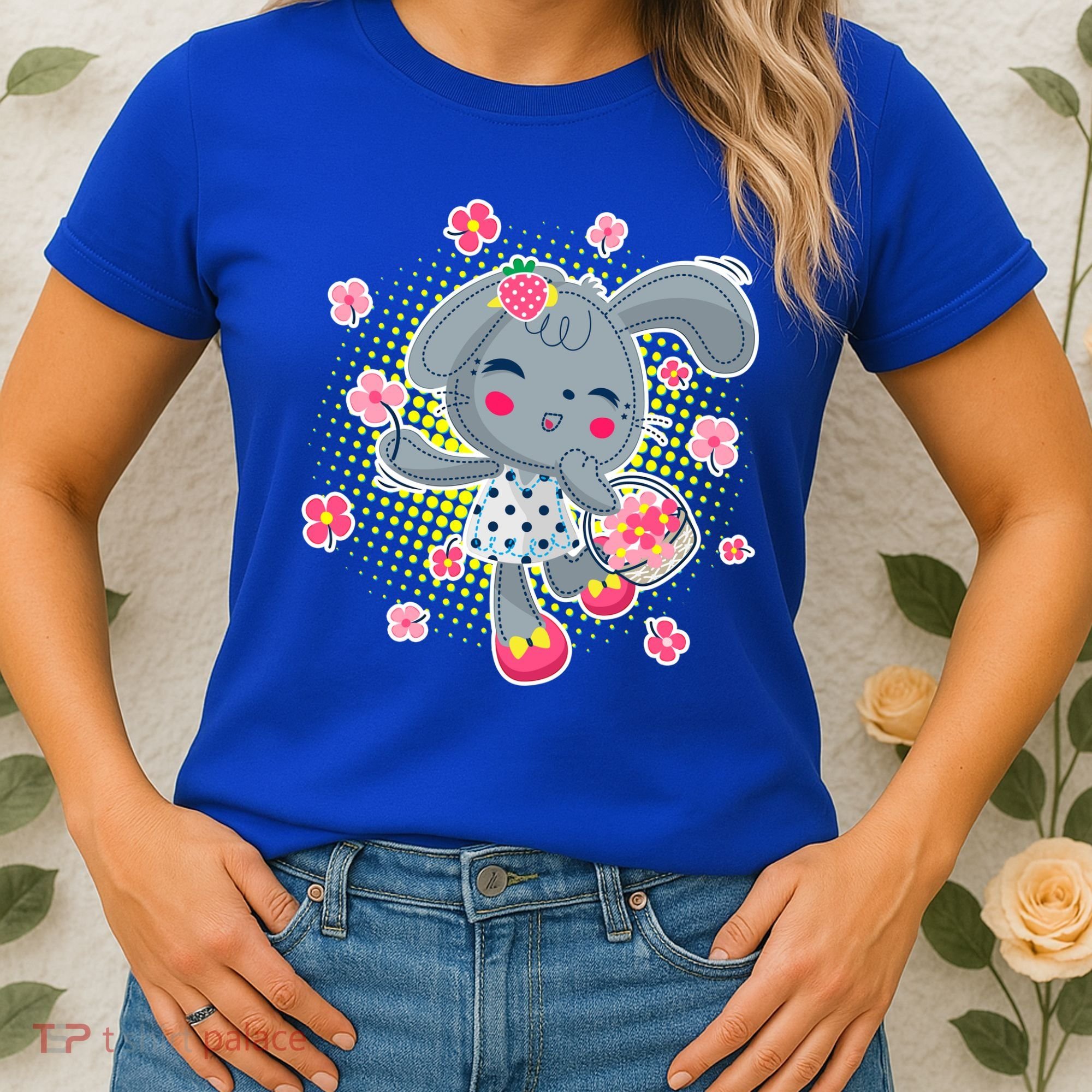 Cute Flower Easter Bunny Women's T-Shirt