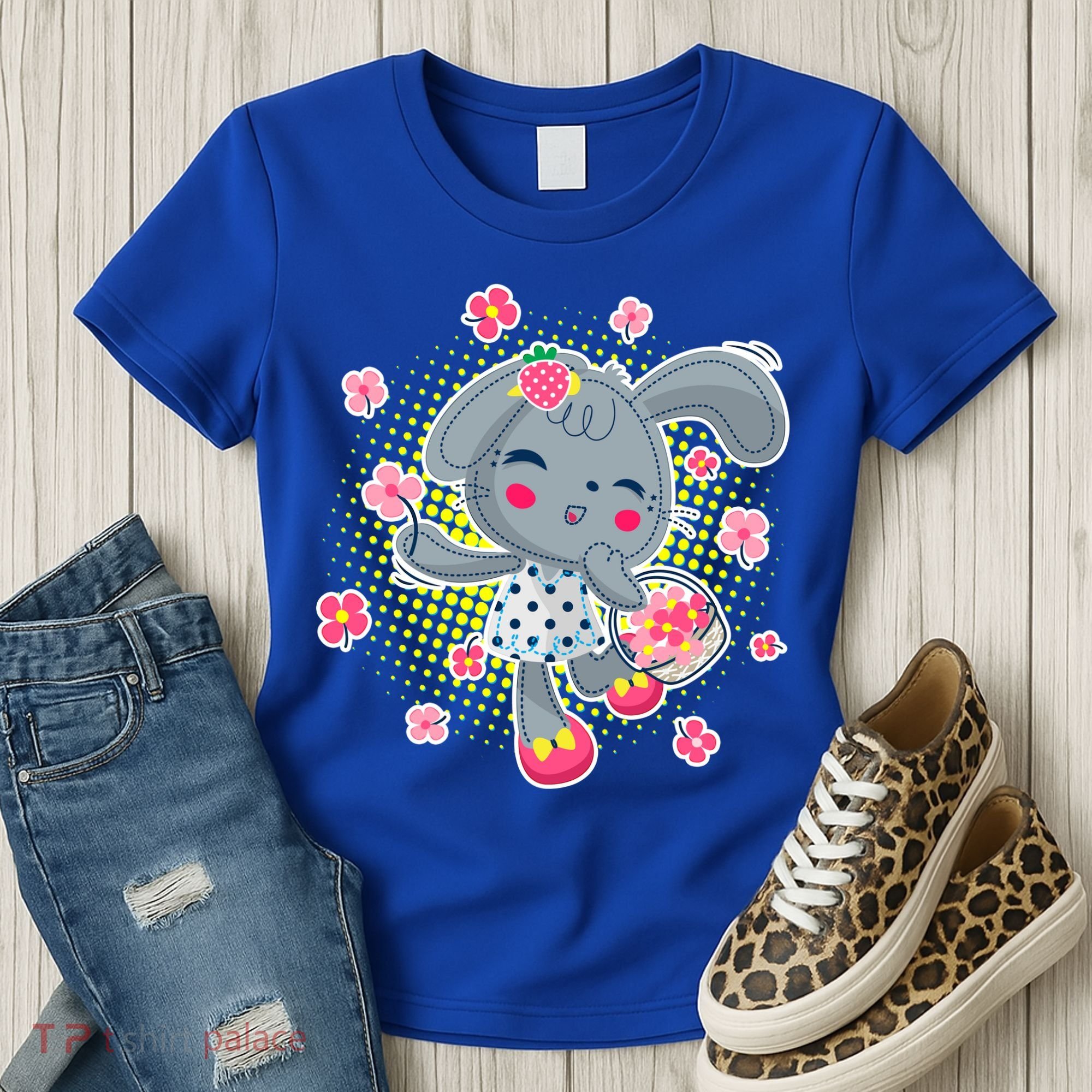 Cute Flower Easter Bunny Women's T-Shirt