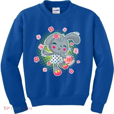 Cute Flower Easter Bunny Kids Sweatshirt