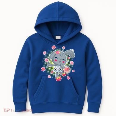 Cute Flower Easter Bunny Kids Hoodie