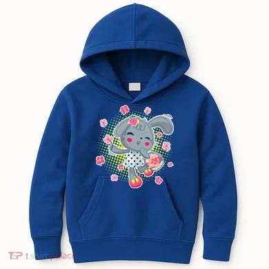 Cute Flower Easter Bunny Kids Hoodie