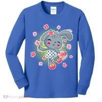 Cute Flower Easter Bunny Kids Long Sleeve Shirt thumb 0