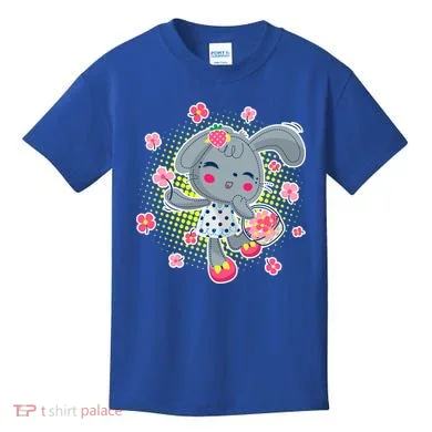 Cute Flower Easter Bunny Kids T-Shirt