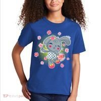 Cute Flower Easter Bunny Kids T-Shirt thumb 2