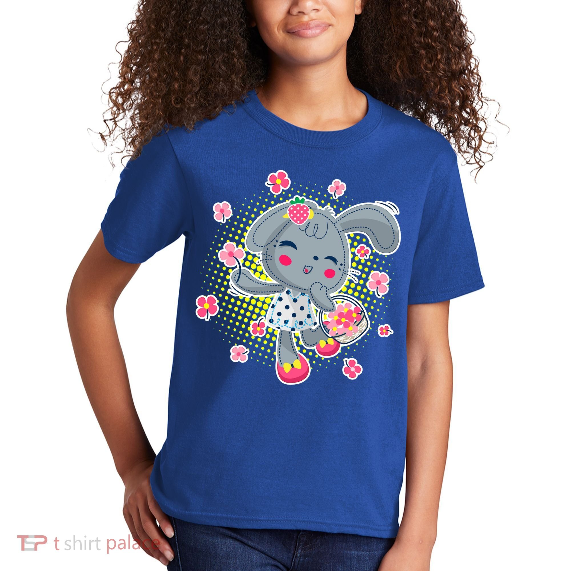 Cute Flower Easter Bunny Kids T-Shirt