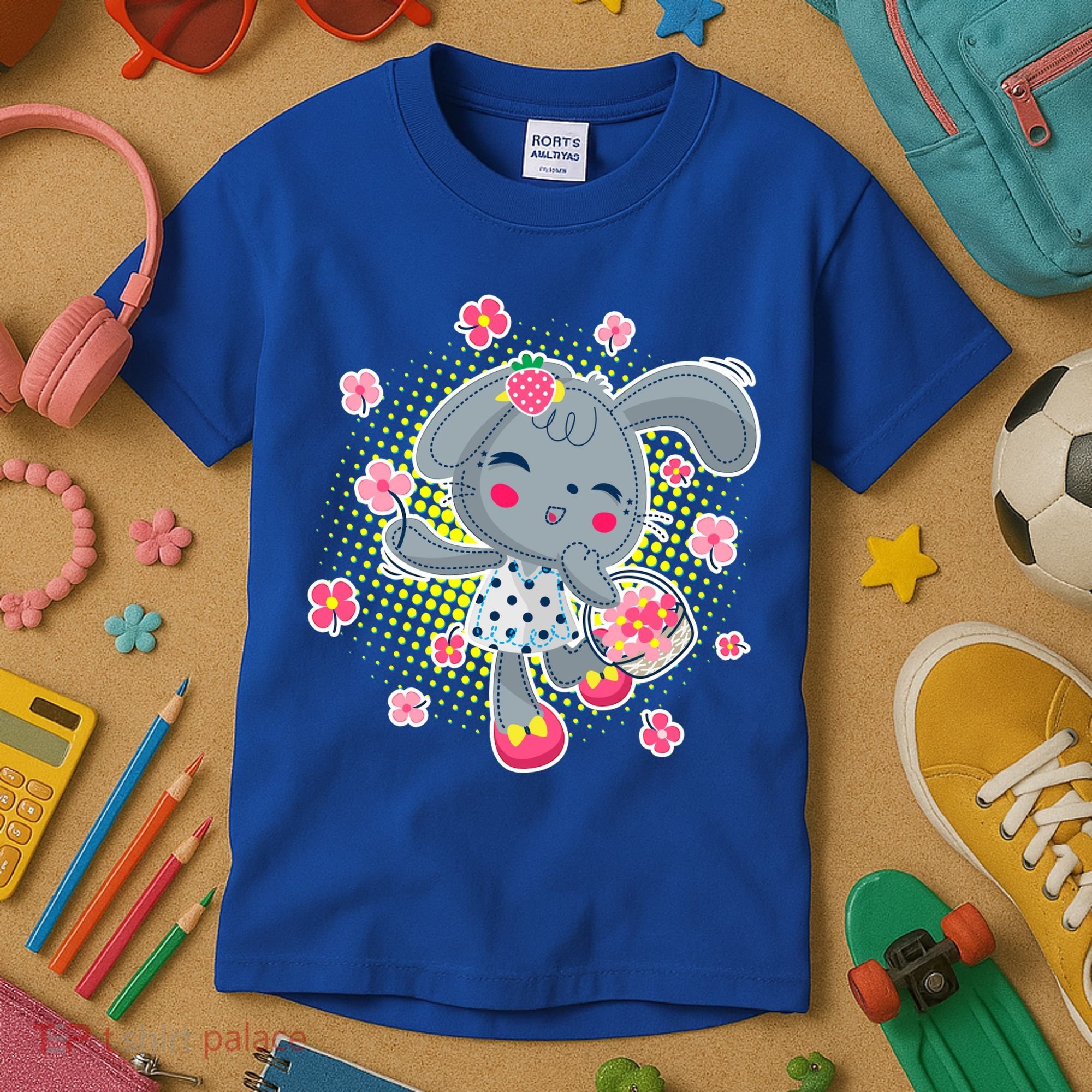 Cute Flower Easter Bunny Kids T-Shirt